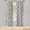 Ambesonne Floral Curtains, Roses for Valentine Love Team Holiday Celebration Botanical Artwork on Hue Back, Window Treatments 2 Panel Set for Living Room Bedroom, Pair of – 28″ x 95″, Dimgray Blush(Off White and Forest Green)
