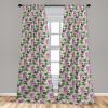 Ambesonne Floral Curtains, Roses for Valentine Love Team Holiday Celebration Botanical Artwork on Hue Back, Window Treatments 2 Panel Set for Living Room Bedroom, Pair of – 28″ x 95″, Dimgray Blush(Off White and Forest Green)