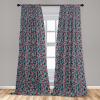 Ambesonne Floral Curtains, Roses for Valentine Love Team Holiday Celebration Botanical Artwork on Hue Back, Window Treatments 2 Panel Set for Living Room Bedroom, Pair of – 28″ x 95″, Dimgray Blush(Cadet Blue Dark Pink)