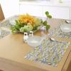 Ambesonne Grey and Yellow Place Mats Set of 4, Geometric Vintage 60s Home Pattern Inspired Herringbone Zig Zag Lines, Washable Fabric Placemats for Dining Table, Standard Size, Yellow Grey