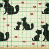 Ambesonne I Love You Fabric by The Yard, Happy Valentine’s Day in Hand Drawn Style Romance Relationship, Stretch Knit Fabric for Clothing Sewing and Arts Crafts, 10 Yards, Charcoal Grey(Beige Black)