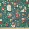 Ambesonne I Love You Fabric by The Yard, Happy Valentine’s Day in Hand Drawn Style Romance Relationship, Stretch Knit Fabric for Clothing Sewing and Arts Crafts, 10 Yards, Charcoal Grey(Dark Teal Multicolor)