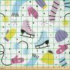 Ambesonne I Love You Fabric by The Yard, Happy Valentine’s Day in Hand Drawn Style Romance Relationship, Stretch Knit Fabric for Clothing Sewing and Arts Crafts, 10 Yards, Charcoal Grey(Blue Pink)