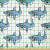 Ambesonne I Love You Fabric by The Yard, Happy Valentine’s Day in Hand Drawn Style Romance Relationship, Stretch Knit Fabric for Clothing Sewing and Arts Crafts, 10 Yards, Charcoal Grey(Blue White)