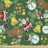 Ambesonne I Love You Fabric by The Yard, Happy Valentine’s Day in Hand Drawn Style Romance Relationship, Stretch Knit Fabric for Clothing Sewing and Arts Crafts, 10 Yards, Charcoal Grey(Green White)