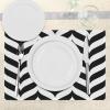 Ambesonne Modern Place Mats Set of 4, Minimalist Colors Chevron Pattern with Simplistic Retro Effects, Washable Fabric Placemats for Dining Table, Standard Size, Charcoal White