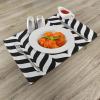 Ambesonne Modern Place Mats Set of 4, Minimalist Colors Chevron Pattern with Simplistic Retro Effects, Washable Fabric Placemats for Dining Table, Standard Size, Charcoal White