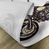 Ambesonne Motorcycle Place Mats Set of 4, Chopper Customized Club Insignia Bikes Hippie Classic Retro Themed Print, Washable Fabric Placemats for Dining Table, Standard Size, Black Beige