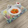 Ambesonne Pastel Place Mats Set of 4, Tulips Flower Bed in Park Serene Landscape Happiness Fresh Spring Environment Image, Washable Fabric Placemats for Dining Table, Standard Size, Bluegrey Yellow