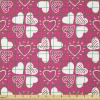 Ambesonne Romantic Fabric by The Yard, Continuous Hand Drawn Hearts as Clover Leaves Monochrome Valentine’s Day, Stretch Knit Fabric for Clothing Sewing and Arts Crafts, 3 Yards, Hot Pink and White(Hot Pink and White)