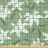 Ambesonne Romantic Fabric by The Yard, Lilly Bouquet Valentines Day Themed Arrangement on Polka Dots Backdrop, Stretch Knit Fabric for Clothing Sewing and Arts Crafts, 1 Yard, Pistachio Green White(Pistachio Green White)