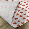 Ambesonne Romantic Place Mats Set of 4, Heart Pattern Lovers Valentines Day Honeymoon Girls Doodle Design, Washable Fabric Placemats for Dining Table, Standard Size, Orange White