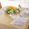 Ambesonne Rose Place Mats Set of 4, Pink Rose Close up with Soft Blur Focus Fresh Fragile Fragrance Smell Valentine’s Day, Washable Fabric Placemats for Dining Table, Standard Size, Pale Pink