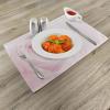 Ambesonne Rose Place Mats Set of 4, Pink Rose Close up with Soft Blur Focus Fresh Fragile Fragrance Smell Valentine’s Day, Washable Fabric Placemats for Dining Table, Standard Size, Pale Pink