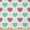 Ambesonne Valentine’s Day Fabric by The Yard, Hearts Arranged into Diagonal Squares, Stretch Knit Fabric for Clothing Sewing and Arts Crafts, 3 Yards, Seafoam Dark Coral(Seafoam Dark Coral)