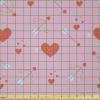 Ambesonne Valentine’s Day Fabric by The Yard, Romantic Design of Hearts and Cupid Items, Stretch Knit Fabric for Clothing Sewing and Arts Crafts, 5 Yards, Pink Burnt Sienna(Pink Burnt Sienna)