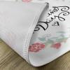 Ambesonne Valentines Day Place Mats Set of 4, Floral Flowers Buds Roses Tulips Circled Frame Valentine Hearts, Washable Fabric Placemats for Dining Table, Standard Size, White and Black