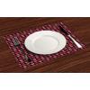 Ambesonne Valentine’s Day Place Mats Set of 4, Vibrant and Romantic Heart Shapes in Polka Dots, Washable Fabric Placemats for Dining Room Kitchen Table Decor, Ruby Pink Green and Charcoal Grey