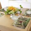Ambesonne Venice Place Mats Set of 4, Vintage Art Painting Style Historic Venetian Landscape Print, Washable Fabric Placemats for Dining Table, Standard Size, Green Red