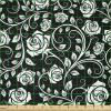 Ambesonne White Fabric by The Yard, Romantic Vintage Inspired Roses on Swirling Stems Monochromatic Valentine’s Day, Stretch Knit Fabric for Clothing Sewing and Arts Crafts, 1 Yard, Black and White(Black and White)