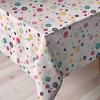 Ambesonne Winter Tablecloth, Colorful Pastel Snowflakes Circles Hearts Celebration Noel Valentines Stars Doodle, Rectangular Table Cover for Dining Room Kitchen Decor, 52″ X 70″, Pink Yellow