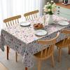 Ambesonne Winter Tablecloth, Colorful Pastel Snowflakes Circles Hearts Celebration Noel Valentines Stars Doodle, Rectangular Table Cover for Dining Room Kitchen Decor, 52″ X 70″, Pink Yellow