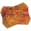 Ambesonne Burnt Orange Place Mats Set of 4, Vintage Mosaic Background Quadratic Little Geometric Squares Faded Print, Washable Fabric Placemats for Dining Table, Standard Size, Orange Mustard