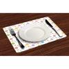 Ambesonne Easter Place Mats Set of 4, Colorful Eggs with Stripes Dots Leaves Branches and Hearts Joyous Spring Elements, Washable Fabric Placemats for Dining Table, Standard Size, Multicolor