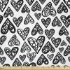 Ambesonne Love Fabric by The Yard, Romantic Funny Sketch Style Heart Love Me Valentines Celebration Themes, Stretch Knit Fabric for Clothing Sewing and Arts Crafts, 3 Yards, Black White(Black White)