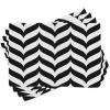 Ambesonne Modern Place Mats Set of 4, Minimalist Colors Chevron Pattern with Simplistic Retro Effects, Washable Fabric Placemats for Dining Table, Standard Size, Charcoal White