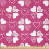 Ambesonne Romantic Fabric by The Yard, Continuous Hand Drawn Hearts as Clover Leaves Monochrome Valentine’s Day, Stretch Knit Fabric for Clothing Sewing and Arts Crafts, 3 Yards, Hot Pink and White(Hot Pink and White)