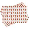 Ambesonne Romantic Place Mats Set of 4, Heart Pattern Lovers Valentines Day Honeymoon Girls Doodle Design, Washable Fabric Placemats for Dining Table, Standard Size, Orange White