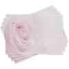 Ambesonne Rose Place Mats Set of 4, Pink Rose Close up with Soft Blur Focus Fresh Fragile Fragrance Smell Valentine’s Day, Washable Fabric Placemats for Dining Table, Standard Size, Pale Pink