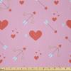 Ambesonne Valentine’s Day Fabric by The Yard, Romantic Design of Hearts and Cupid Items, Stretch Knit Fabric for Clothing Sewing and Arts Crafts, 5 Yards, Pink Burnt Sienna(Pink Burnt Sienna)