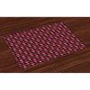 Ambesonne Valentine’s Day Place Mats Set of 4, Vibrant and Romantic Heart Shapes in Polka Dots, Washable Fabric Placemats for Dining Room Kitchen Table Decor, Ruby Pink Green and Charcoal Grey