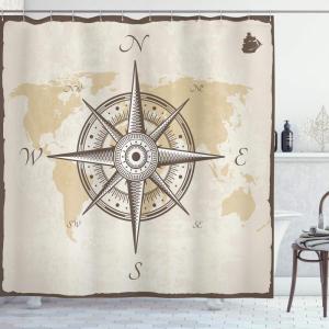 Ambesonne Fantasy Shower Curtain, Hot Air Balloons in The Clouds Dream Journey to Secret Paradise Romantic Design, Cloth Fabric Bathroom Decor Set with Hooks, 69″ W x 75″ L, Purple White(Taupe Beige)
