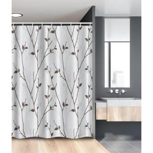 Ambesonne Fantasy Shower Curtain, Hot Air Balloons in The Clouds Dream Journey to Secret Paradise Romantic Design, Cloth Fabric Bathroom Decor Set with Hooks, 69″ W x 75″ L, Purple White(Grey Brown)