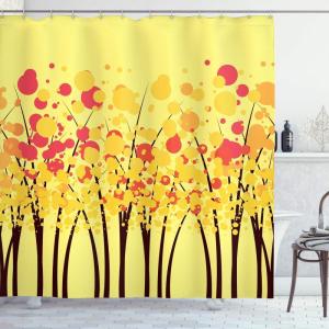 Ambesonne Fantasy Shower Curtain, Hot Air Balloons in The Clouds Dream Journey to Secret Paradise Romantic Design, Cloth Fabric Bathroom Decor Set with Hooks, 69″ W x 75″ L, Purple White(Yellow Orange)