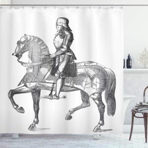 Ambesonne Fantasy Shower Curtain, Hot Air Balloons in The Clouds Dream Journey to Secret Paradise Romantic Design, Cloth Fabric Bathroom Decor Set with Hooks, 69″ W x 75″ L, Purple White(White Grey)