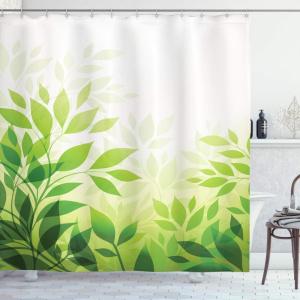 Ambesonne Fantasy Shower Curtain, Hot Air Balloons in The Clouds Dream Journey to Secret Paradise Romantic Design, Cloth Fabric Bathroom Decor Set with Hooks, 69″ W x 75″ L, Purple White(Forest Green)