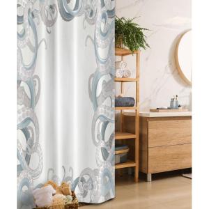 Ambesonne Fantasy Shower Curtain, Hot Air Balloons in The Clouds Dream Journey to Secret Paradise Romantic Design, Cloth Fabric Bathroom Decor Set with Hooks, 69″ W x 75″ L, Purple White(Grey Blue)