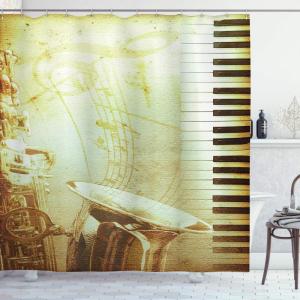 Ambesonne Fantasy Shower Curtain, Hot Air Balloons in The Clouds Dream Journey to Secret Paradise Romantic Design, Cloth Fabric Bathroom Decor Set with Hooks, 69″ W x 75″ L, Purple White(Yellow Black)