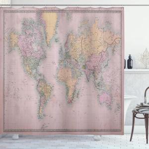 Ambesonne Fantasy Shower Curtain, Hot Air Balloons in The Clouds Dream Journey to Secret Paradise Romantic Design, Cloth Fabric Bathroom Decor Set with Hooks, 69″ W x 75″ L, Purple White(Pale Yellow)