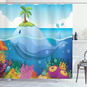 Ambesonne Fantasy Shower Curtain, Hot Air Balloons in The Clouds Dream Journey to Secret Paradise Romantic Design, Cloth Fabric Bathroom Decor Set with Hooks, 69″ W x 75″ L, Purple White(Blue Green Purple)