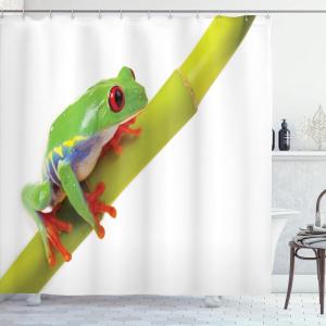 Ambesonne Fantasy Shower Curtain, Hot Air Balloons in The Clouds Dream Journey to Secret Paradise Romantic Design, Cloth Fabric Bathroom Decor Set with Hooks, 69″ W x 75″ L, Purple White(Green White Red)