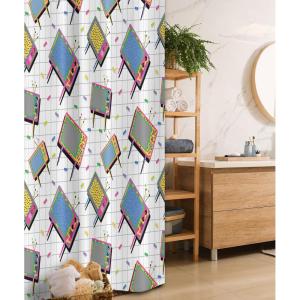 Ambesonne Fantasy Shower Curtain, Hot Air Balloons in The Clouds Dream Journey to Secret Paradise Romantic Design, Cloth Fabric Bathroom Decor Set with Hooks, 69″ W x 75″ L, Purple White(Grey Aqua)