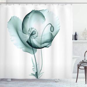 Ambesonne Fantasy Shower Curtain, Hot Air Balloons in The Clouds Dream Journey to Secret Paradise Romantic Design, Cloth Fabric Bathroom Decor Set with Hooks, 69″ W x 75″ L, Purple White(Teal White)