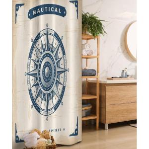 Ambesonne Fantasy Shower Curtain, Hot Air Balloons in The Clouds Dream Journey to Secret Paradise Romantic Design, Cloth Fabric Bathroom Decor Set with Hooks, 69″ W x 75″ L, Purple White(Night Blue)
