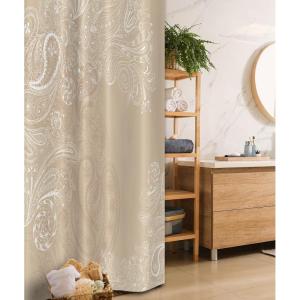 Ambesonne Fantasy Shower Curtain, Hot Air Balloons in The Clouds Dream Journey to Secret Paradise Romantic Design, Cloth Fabric Bathroom Decor Set with Hooks, 69″ W x 75″ L, Purple White(Beige)