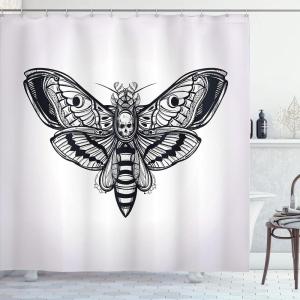 Ambesonne Fantasy Shower Curtain, Hot Air Balloons in The Clouds Dream Journey to Secret Paradise Romantic Design, Cloth Fabric Bathroom Decor Set with Hooks, 69″ W x 75″ L, Purple White(White Black)
